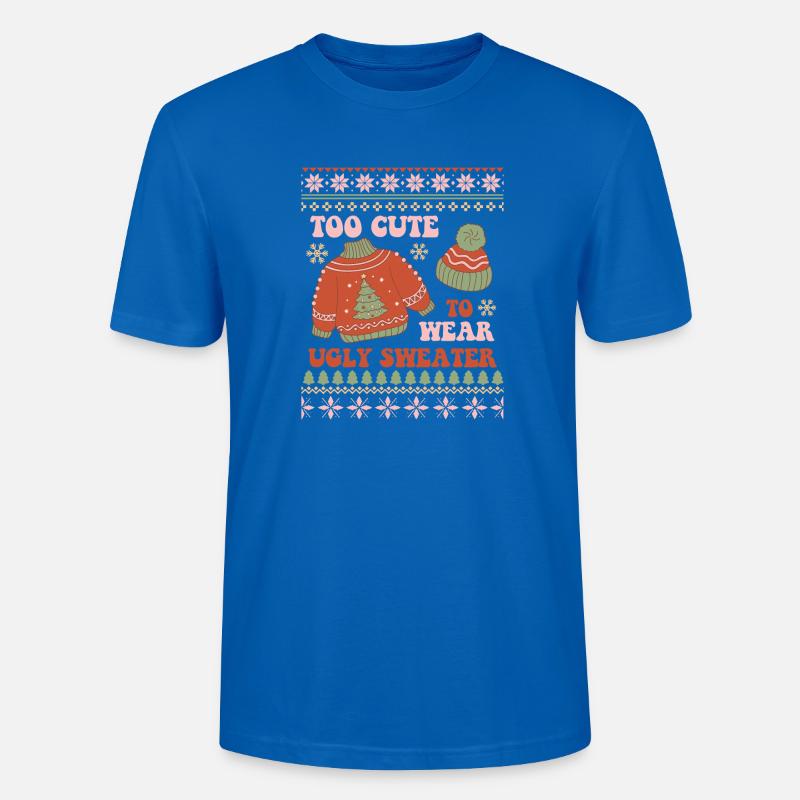 Pull de Noël moche - T-shirt bio CRAFTER Stanley Stella Unisexe - bleu paon