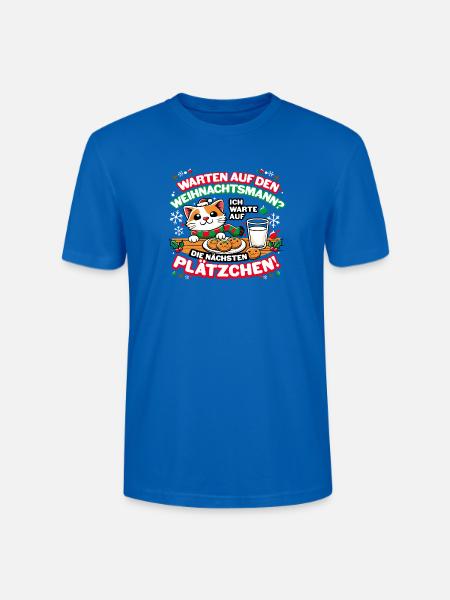 Ich warte auf die nächsten Plätzchen - Stanley/Stella Unisex Bio-T-Shirt CRAFTER - Pfauenblau