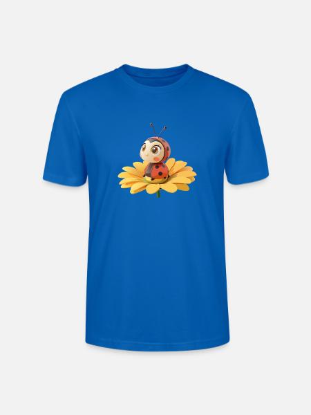 Cute ladybug on a flower - Stanley/Stella CRAFTER Unisex Organic T-Shirt - peacock-blue