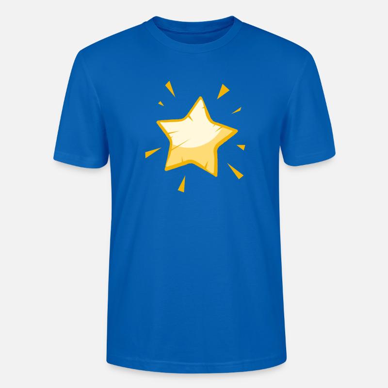 Étoile de dessin animé brillante - Conception dorée joyeuse - T-shirt bio CRAFTER Stanley Stella Unisexe - bleu paon