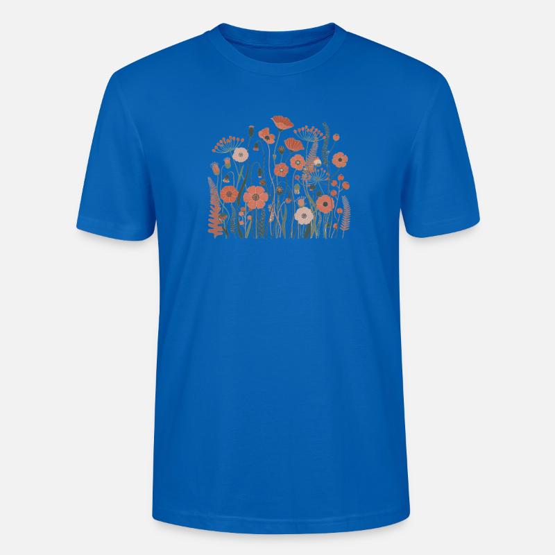 Boho Wildblumen – Blühende Harmonie - Stanley/Stella Unisex Bio-T-Shirt CRAFTER - Pfauenblau