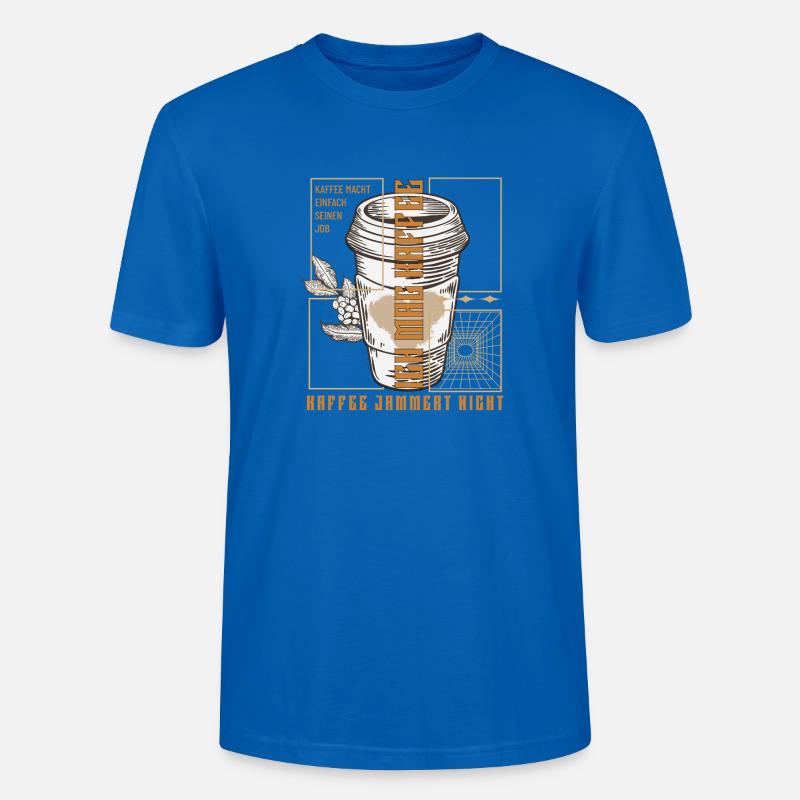 Kaffee Macht Einfach Seinen Job Retro - Stanley/Stella Unisex Bio-T-Shirt CRAFTER - Pfauenblau