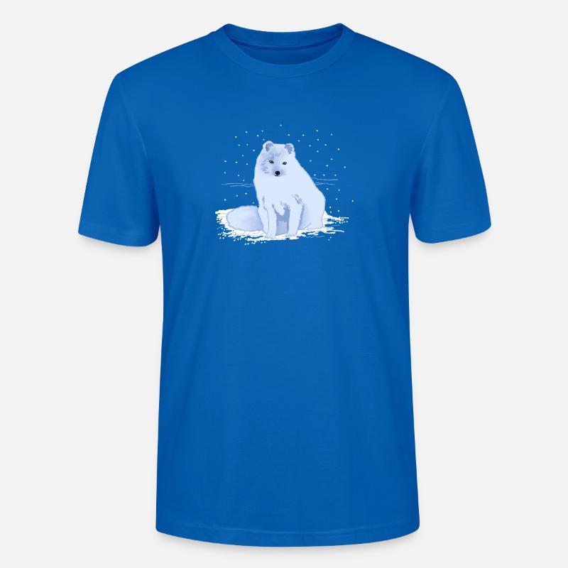 Polarfuchs im Schnee - Stanley/Stella Unisex Bio-T-Shirt CRAFTER - Pfauenblau