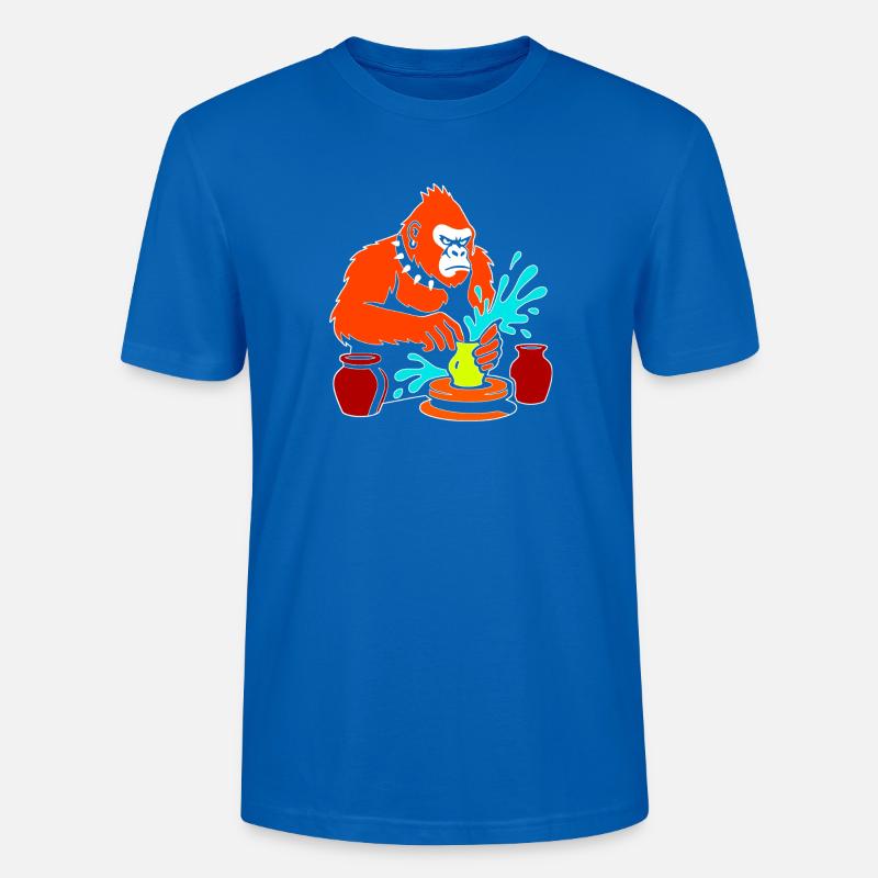 Gorilla Pottery Splash Studio - T-shirt bio CRAFTER Stanley Stella Unisexe - bleu paon