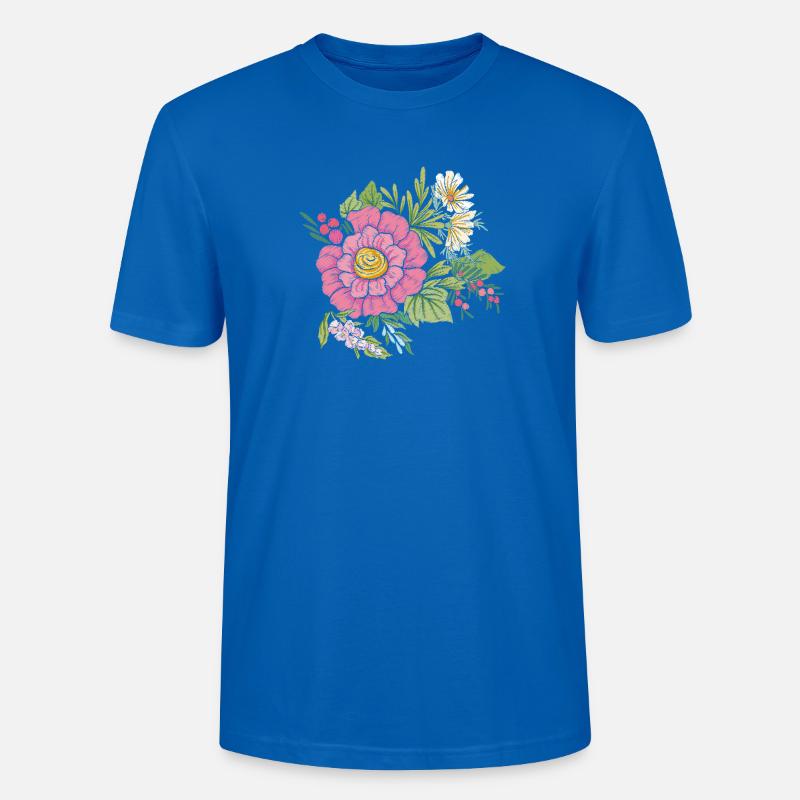 Image de fleur - T-shirt bio CRAFTER Stanley Stella Unisexe - bleu paon