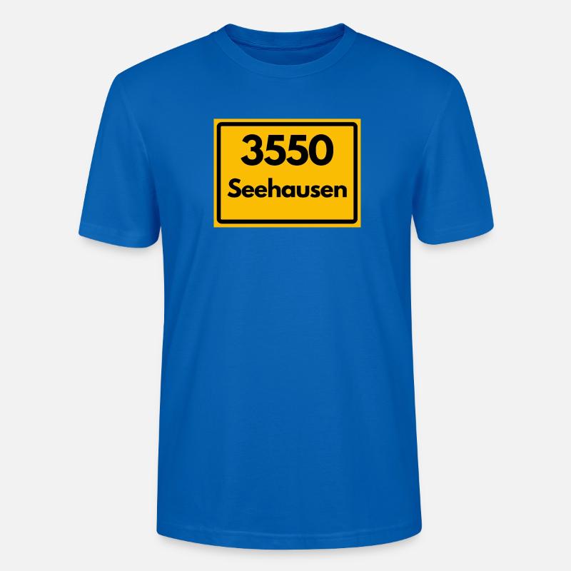 OLD POSTCODE POSTCODE 3550 SEEHAUSEN HEIMATSTOLZ - Stanley/Stella CRAFTER Unisex Organic T-Shirt - peacock-blue