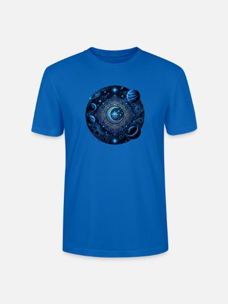 Space Planets Galaxies Stars Moons - Stanley/Stella CRAFTER Unisex Organic T-Shirt - peacock-blue