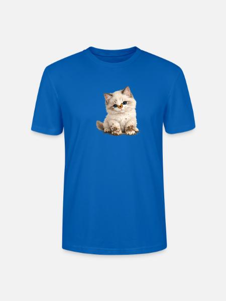 Kleines süßes Kätzchen mit Schlammpfoten - Stanley/Stella Unisex Bio-T-Shirt CRAFTER - Pfauenblau