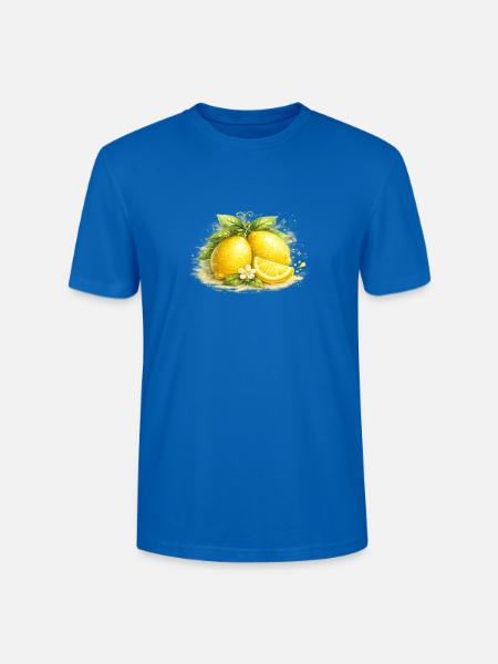 Zitrus Aquarell Zitronen-Stillleben - Stanley/Stella Unisex Bio-T-Shirt CRAFTER - Pfauenblau