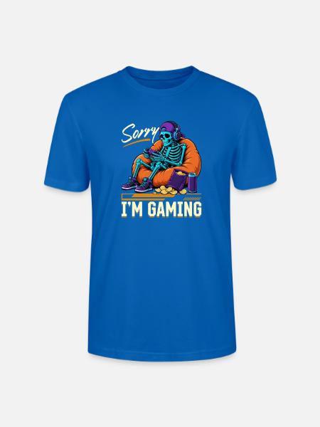 Skeleton Gamer Gaming Halloween - Stanley/Stella Unisex Bio-T-Shirt CRAFTER - Pfauenblau
