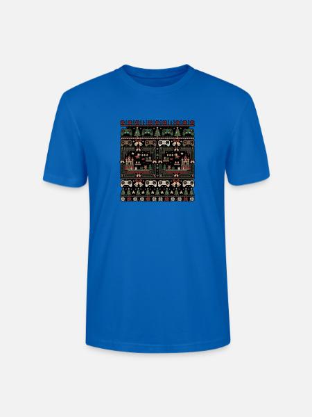 Weihnachts Gamer Strickdesign - Stanley/Stella Unisex Bio-T-Shirt CRAFTER - Pfauenblau
