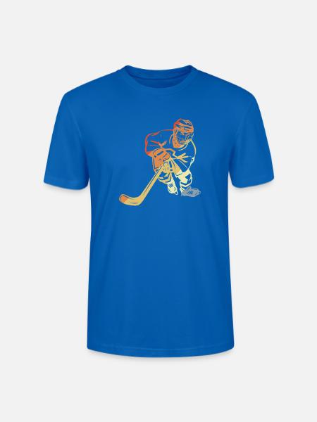 Eishockeyspieler Retro - Stanley/Stella Unisex Bio-T-Shirt CRAFTER - Pfauenblau