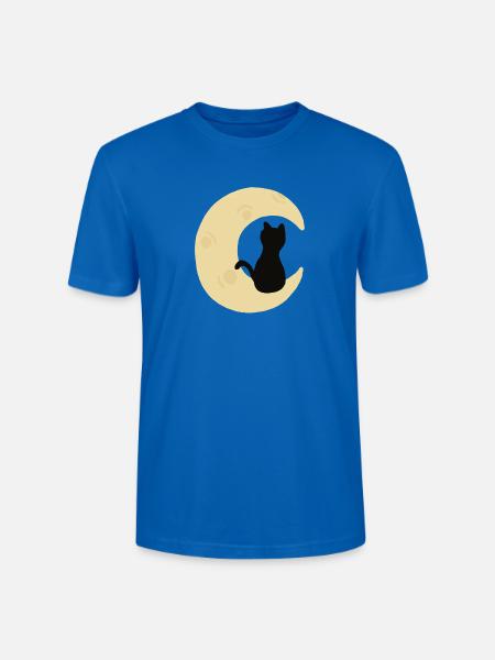 Mondbeschienene Katzensilhouette - Stanley/Stella Unisex Bio-T-Shirt CRAFTER - Pfauenblau