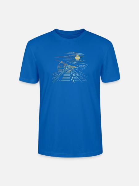 Eisenbahn Retro Stil - Stanley/Stella Unisex Bio-T-Shirt CRAFTER - Pfauenblau