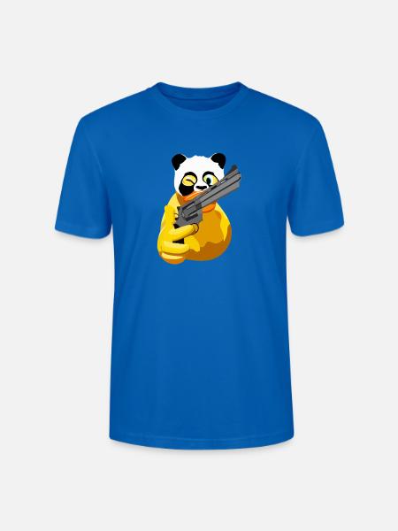Panda Revolver Streetstyle - Stanley/Stella Unisex Bio-T-Shirt CRAFTER - Pfauenblau