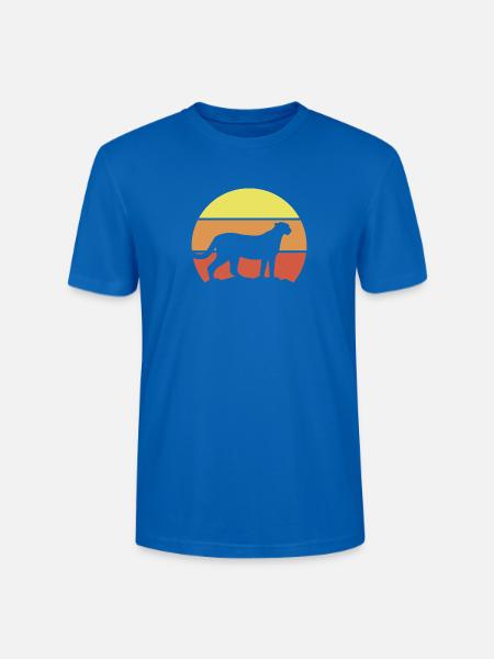 Gepard Retro Style - Stanley/Stella Unisex Bio-T-Shirt CRAFTER - Pfauenblau