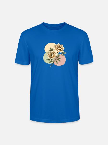 Pastellblüten Illustration - Stanley/Stella Unisex Bio-T-Shirt CRAFTER - Pfauenblau