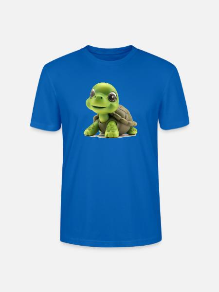Fröhliche Grüne Schildkröte - Stanley/Stella Unisex Bio-T-Shirt CRAFTER - Pfauenblau