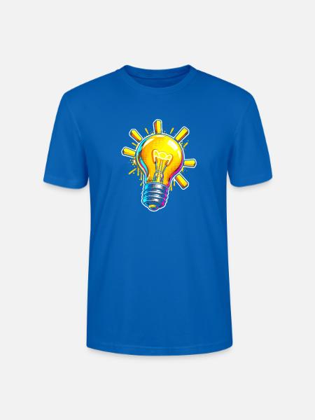 Farbenfrohe Ideen-Glühbirne - Stanley/Stella Unisex Bio-T-Shirt CRAFTER - Pfauenblau