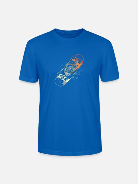 Skateboard Skizze Retro Style - Stanley/Stella Unisex Bio-T-Shirt CRAFTER - Pfauenblau