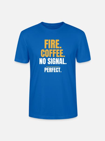 Feuerkaffee Kein Signal Perfektes Camping - Stanley/Stella Unisex Bio-T-Shirt CRAFTER - Pfauenblau
