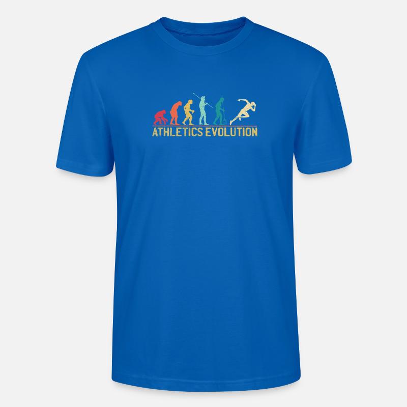 Evolution des athlètes humains Impression d’art - T-shirt bio CRAFTER Stanley Stella Unisexe - bleu paon