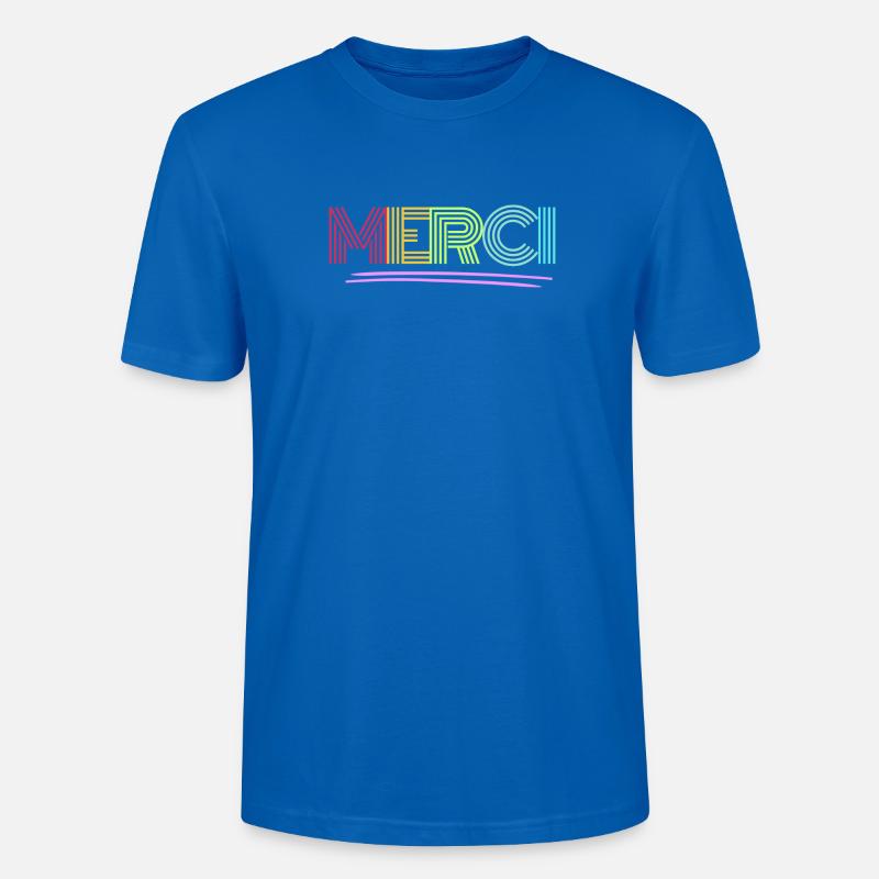 MERCI - Dankeschön - Regenbogen - Danke - Stanley/Stella Unisex Bio-T-Shirt CRAFTER - Pfauenblau