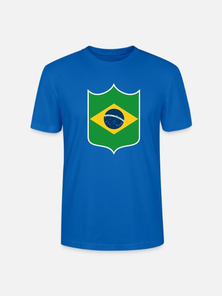 Brasilien Flagge Wappen - Stanley/Stella Unisex Bio-T-Shirt CRAFTER - Pfauenblau