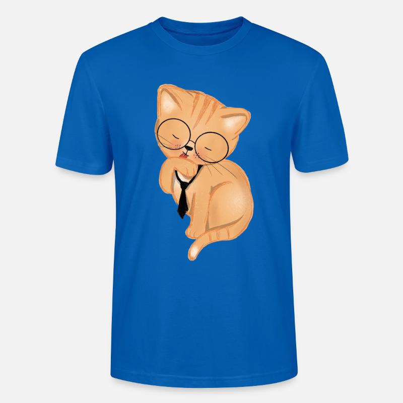 Chat de bureau avec cravate - T-shirt bio CRAFTER Stanley Stella Unisexe - bleu paon