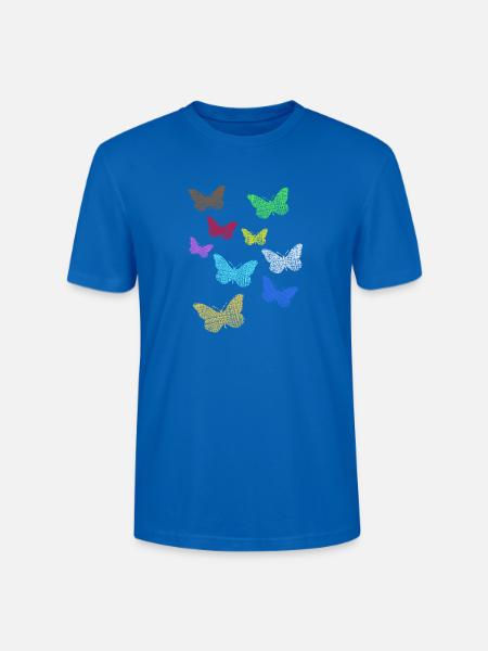 Neon Schmetterlinge - Stanley/Stella Unisex Bio-T-Shirt CRAFTER - Pfauenblau