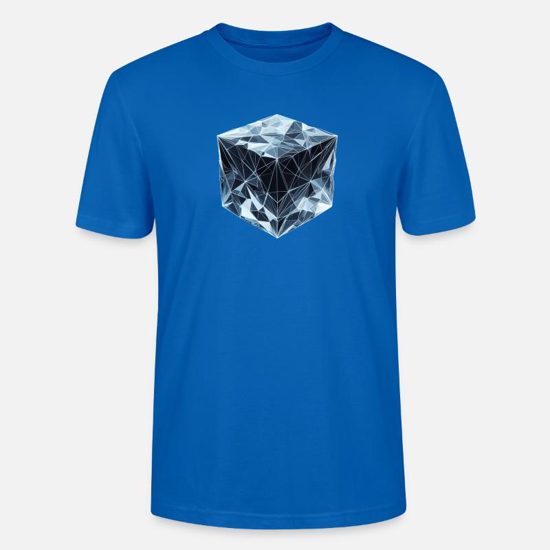 Ein Eiswürfel im Polygon-Stil - Stanley/Stella Unisex Bio-T-Shirt CRAFTER - Pfauenblau