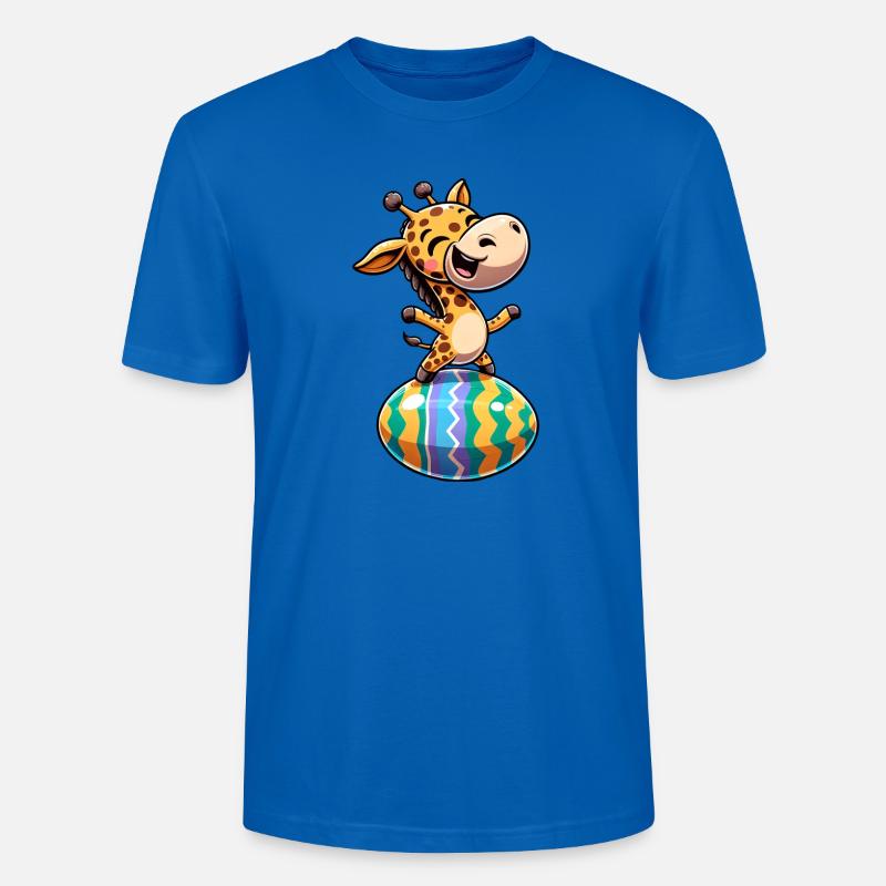 Easter Giraffe Dances, Dancer Egg - Stanley/Stella CRAFTER Unisex Organic T-Shirt - peacock-blue