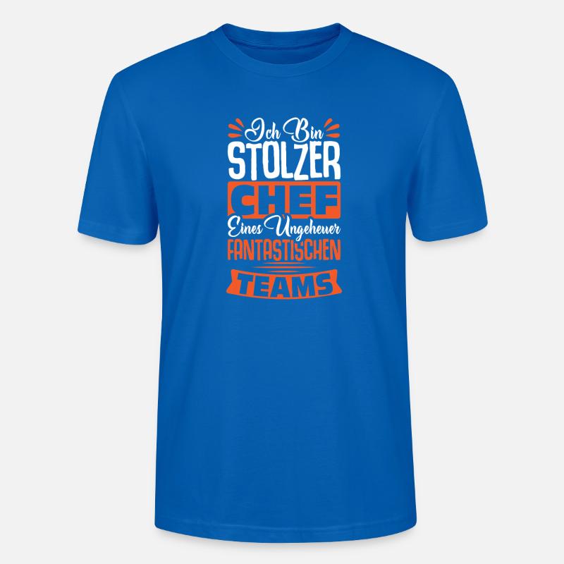 Stolzer Chef Chef Mann Abteilungsleiter Teamchef - Stanley/Stella Unisex Bio-T-Shirt CRAFTER - Pfauenblau