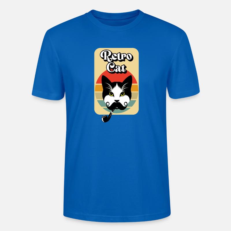 Retro-Katze - Stanley/Stella Unisex Bio-T-Shirt CRAFTER - Pfauenblau