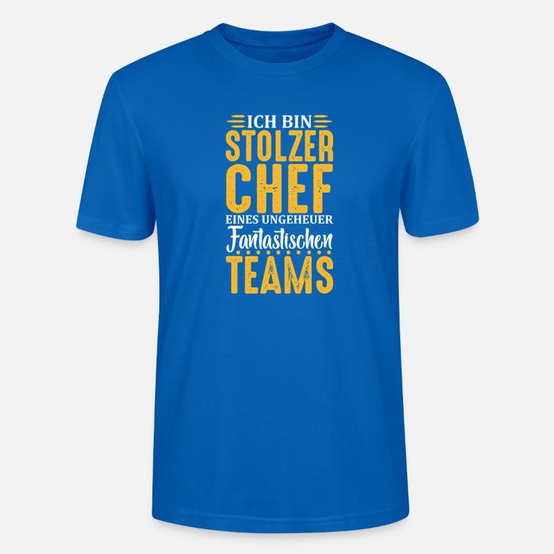 Stolzer Chef Chef Mann Abteilungsleiter Teamchef - Stanley/Stella Unisex Bio-T-Shirt CRAFTER - Pfauenblau