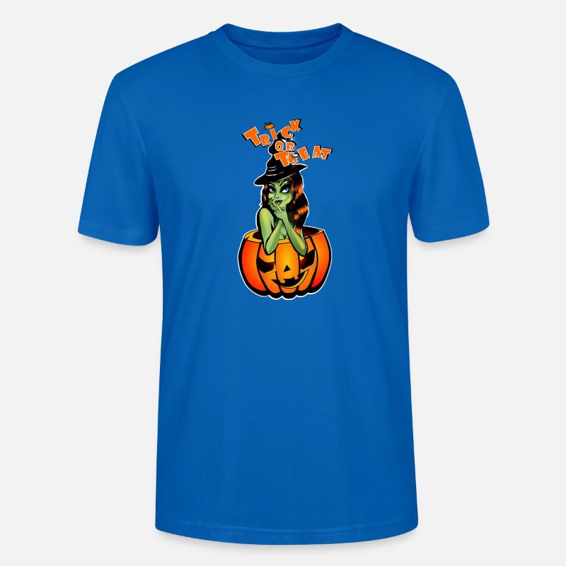 Süßes oder Saures Hexe im Kürbis - Stanley/Stella Unisex Bio-T-Shirt CRAFTER - Pfauenblau