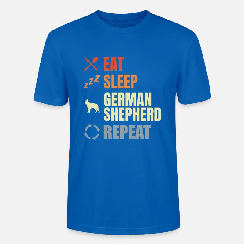 Schäferhund Routine - Stanley/Stella Unisex Bio-T-Shirt CRAFTER - Pfauenblau