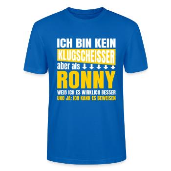 Je ne suis pas un petit malin Ronny - T-shirt bio CRAFTER Stanley Stella Unisexe - bleu paon - Devant - Alina (178cm) & Michal (187cm)