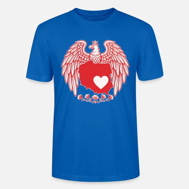 Polnisches Adlerherz Kartendesign - Stanley/Stella Unisex Bio-T-Shirt CRAFTER - Pfauenblau