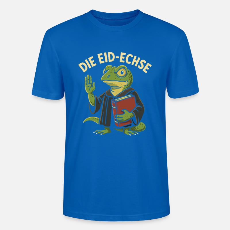 Die Eid-Echse als lustiger Justiz-Gag - Stanley/Stella Unisex Bio-T-Shirt CRAFTER - Pfauenblau