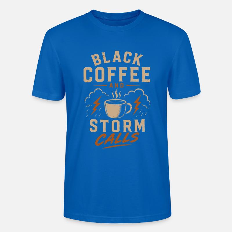 Lineman Strom Schwarzer Kaffee Und Sturm - Stanley/Stella Unisex Bio-T-Shirt CRAFTER - Pfauenblau