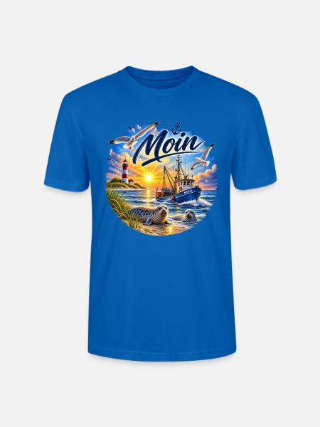 Nordsee , Moin Küstenzauber Seestimmung - Stanley/Stella Unisex Bio-T-Shirt CRAFTER - Pfauenblau