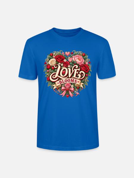 Love Blooms – Romantisches Blumenherz - Stanley/Stella Unisex Bio-T-Shirt CRAFTER - Pfauenblau