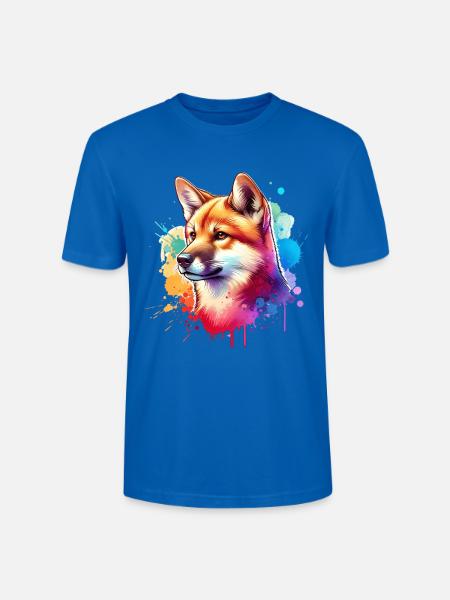 Australischer Wildhund Motiv - Stanley/Stella Unisex Bio-T-Shirt CRAFTER - Pfauenblau