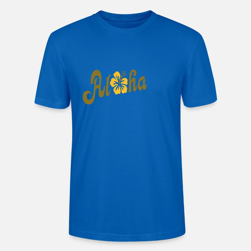 Aloha fleur d'hibiscus - T-shirt bio CRAFTER Stanley Stella Unisexe - bleu paon