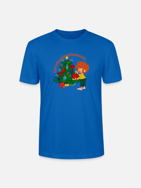 Pumuckl Christbaumkugelpumuckl Und Weihnachtbaum - Stanley/Stella Unisex Bio-T-Shirt CRAFTER - Pfauenblau