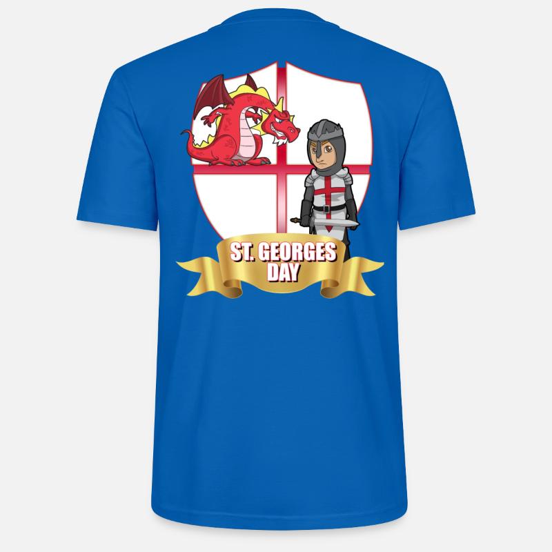 Chevalier Dragon de la Saint-Georges - T-shirt bio CRAFTER Stanley Stella Unisexe - bleu paon