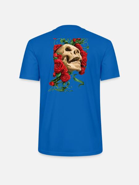 Karmesinroter Rosenschädel - Stanley/Stella Unisex Bio-T-Shirt CRAFTER - Pfauenblau