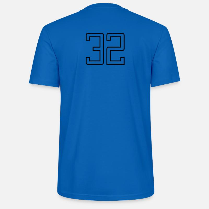 Nummer 32 (Universitätsstil) - Stanley/Stella Unisex Bio-T-Shirt CRAFTER - Pfauenblau