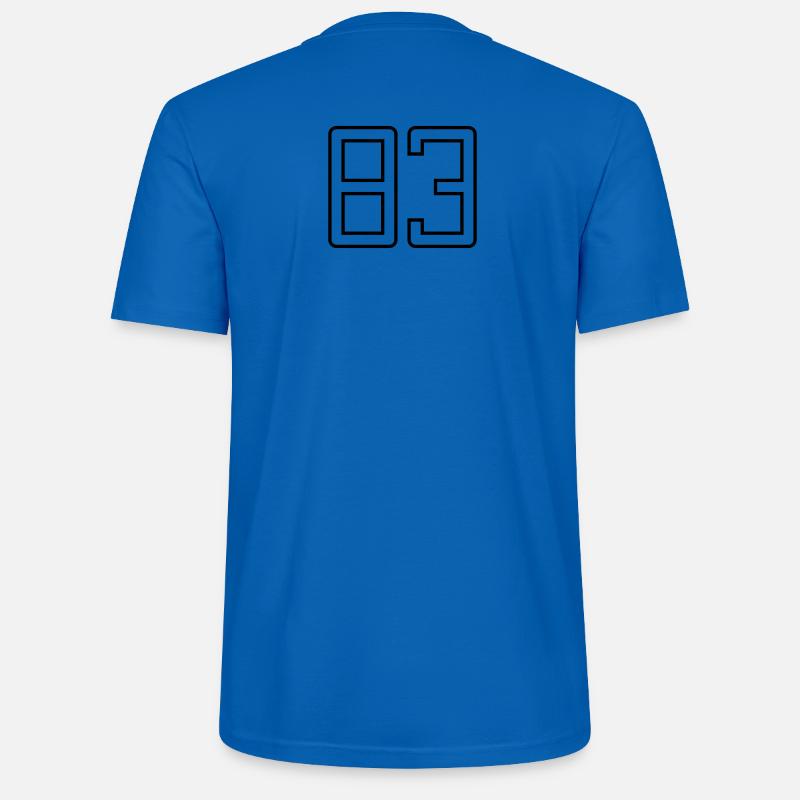Numéro 83 (Style Université) - T-shirt bio CRAFTER Stanley Stella Unisexe - bleu paon